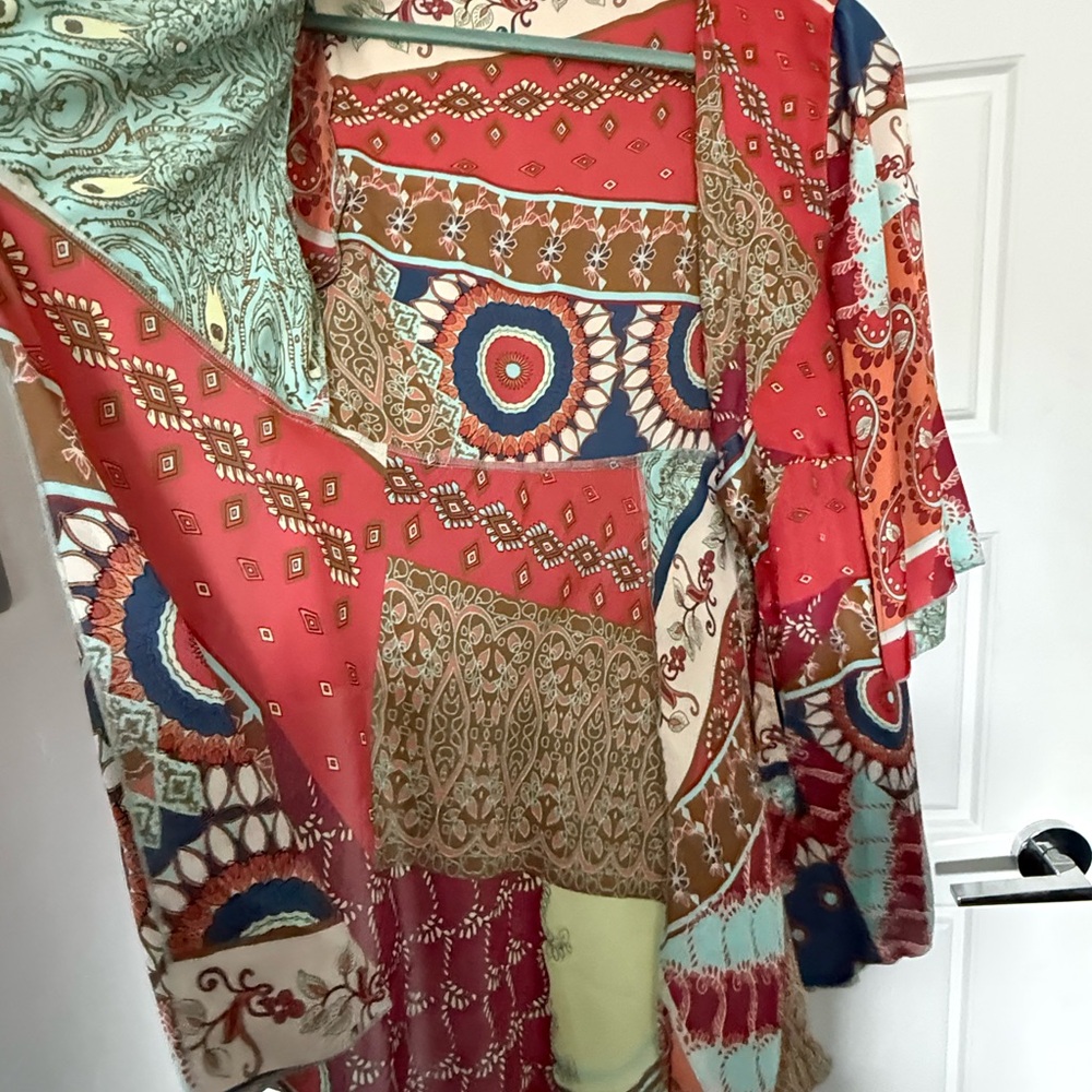 CAbi Multicolor Patchwork Cape - image 4